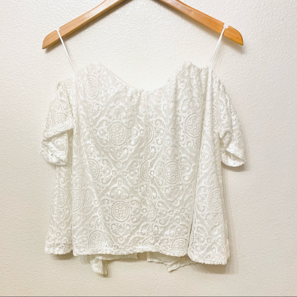 MIAMI White Lace Off the Shoulder Top